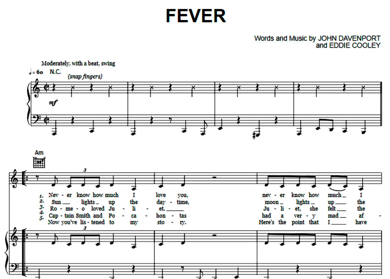 Peggy Lee-Fever Free Sheet Music PDF for Piano 7 Peggy Lee-Fever Free Sheet Music PDF for Piano
