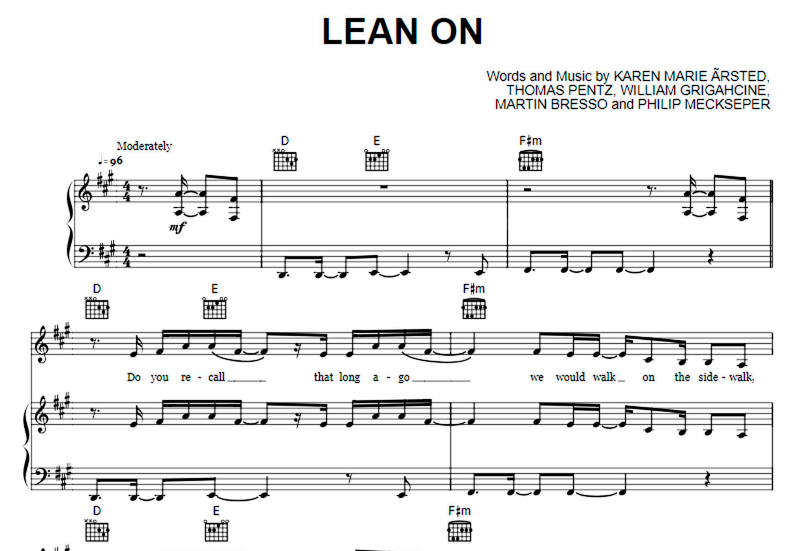 Pentatonix-Lean On Free Sheet Music PDF for Piano