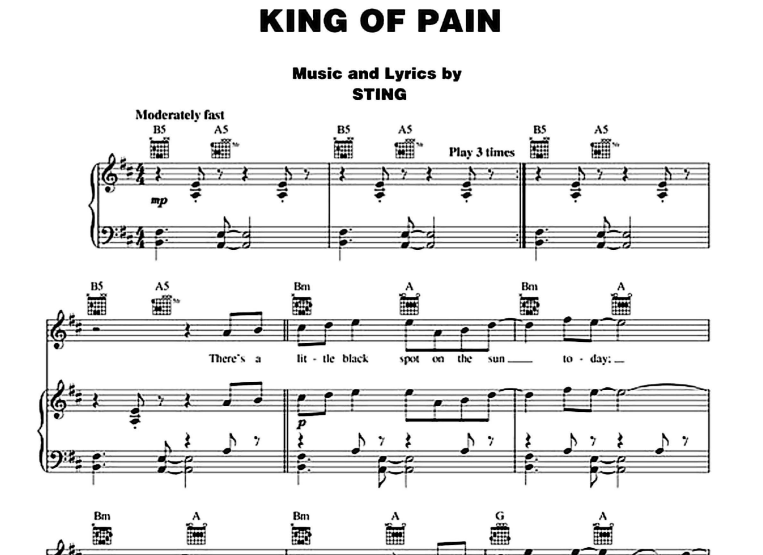 Police-King Of Pain Free Sheet Music PDF for Piano 7 Police-King Of Pain Free Sheet Music PDF for Piano