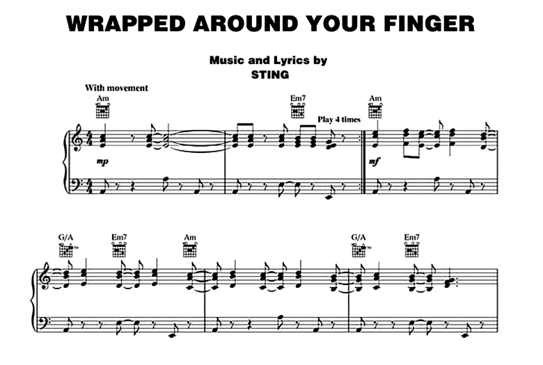 Police-Wrapped Around Your Finger Free Sheet Music PDF for Piano