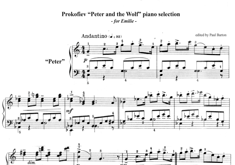 Prokofiev-Peter and the Wolf Free Sheet Music PDF for Piano 1 Prokofiev-Peter and the Wolf Free Sheet Music PDF for Piano