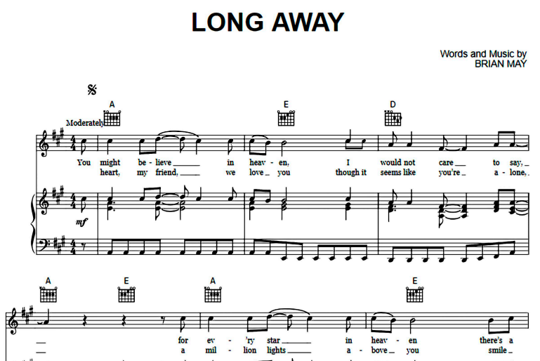 Queen-Long Away Free Sheet Music PDF for Piano 7 Queen-Long Away Free Sheet Music PDF for Piano