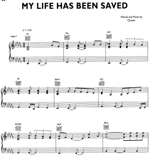 Queen-My Life Has Been Saved Free Sheet Music PDF for Piano 1 Queen-My Life Has Been Saved Free Sheet Music PDF for Piano