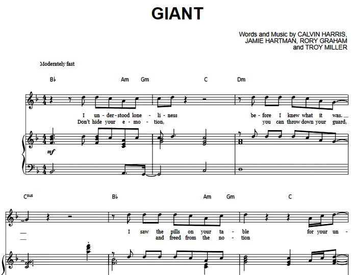 Rag’n’Bone Man-Giant Free Sheet Music PDF for Piano 1 Rag’n’Bone Man-Giant Free Sheet Music PDF for Piano