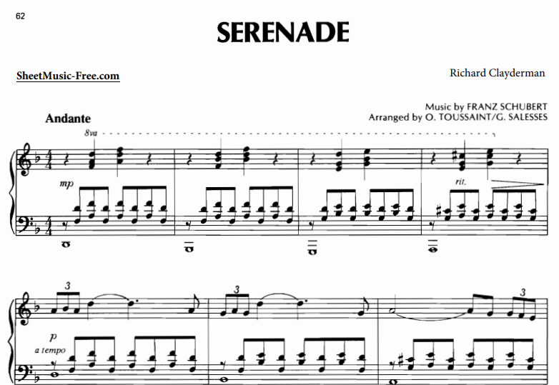 Richard Clayderman-Serenade Free Sheet Music PDF for Piano