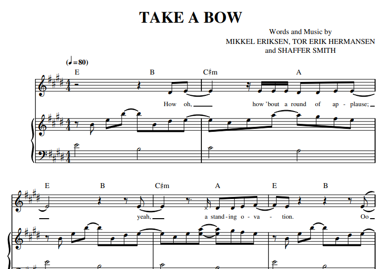 Rihanna-Take A Bow Free Sheet Music PDF for Piano 7 Rihanna-Take A Bow Free Sheet Music PDF for Piano