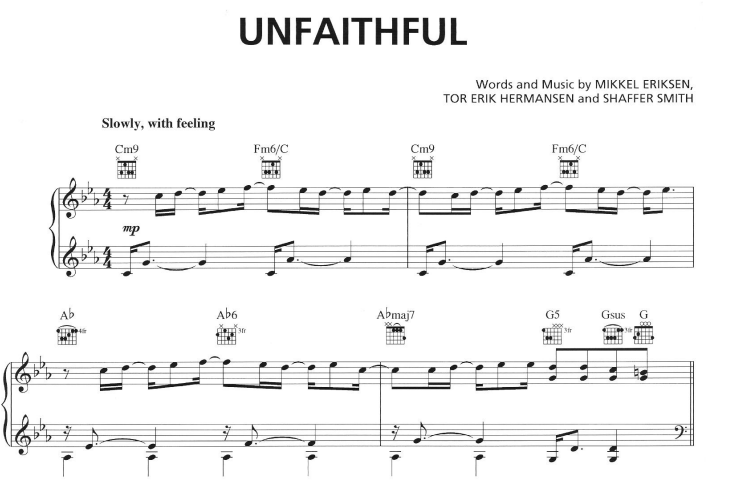 Rihanna-Unfaithful Free Sheet Music PDF for Piano 1 Rihanna-Unfaithful Free Sheet Music PDF for Piano
