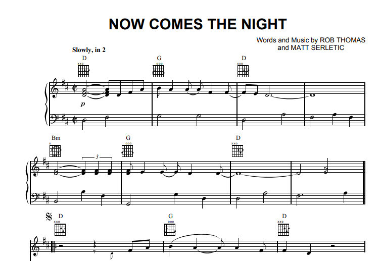 Rob Thomas-Now Comes The Night Free Sheet Music PDF for Piano 7 Rob Thomas-Now Comes The Night Free Sheet Music PDF for Piano