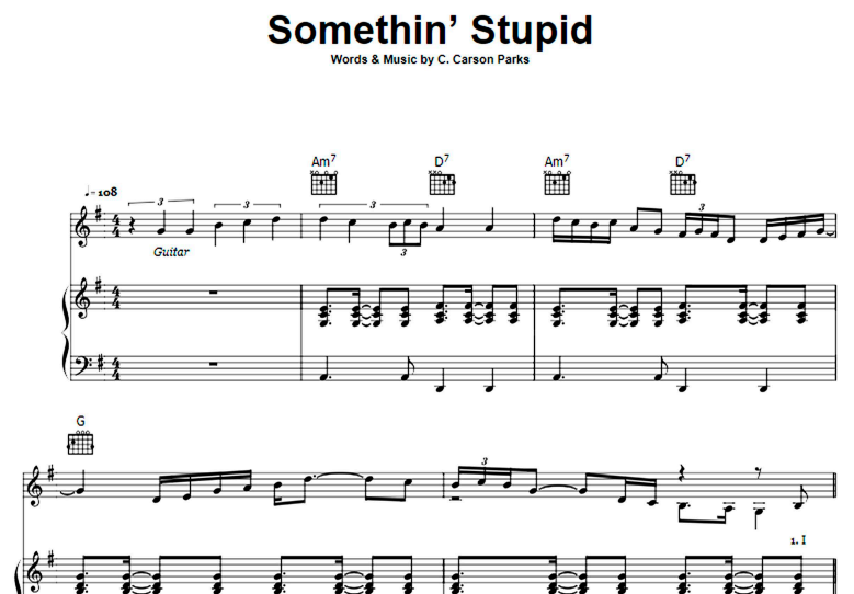 Robbie Williams-Somethin’ Stupid Free Sheet Music PDF for Piano 1 Robbie Williams-Somethin’ Stupid Free Sheet Music PDF for Piano
