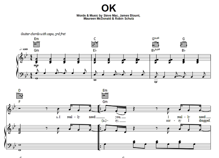 Robin Schulz-OK Free Sheet Music PDF for Piano 1 Robin Schulz-OK Free Sheet Music PDF for Piano