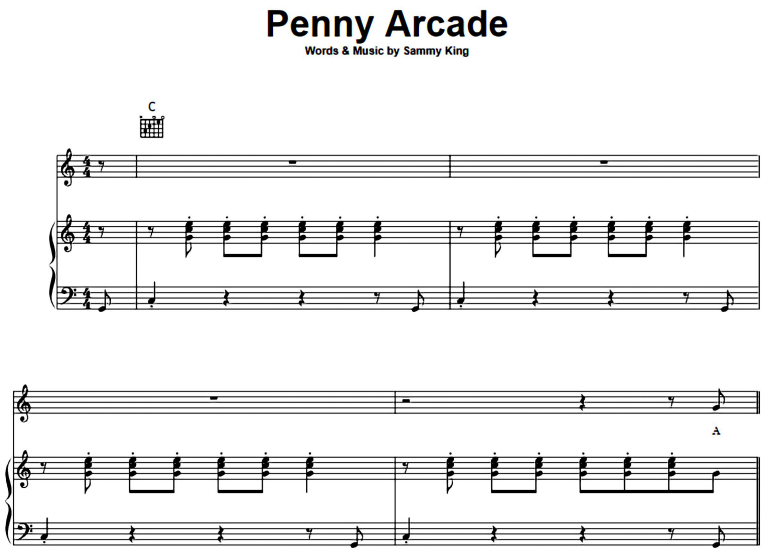 Roy Orbison-Penny Arcade Free Sheet Music PDF for Piano