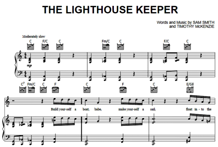 Sam SmithThe Lighthouse Keeper Free Sheet Music PDF for Piano The