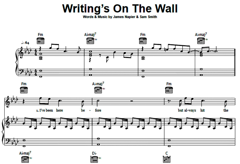Sam Smith-Writing’s On The Wall