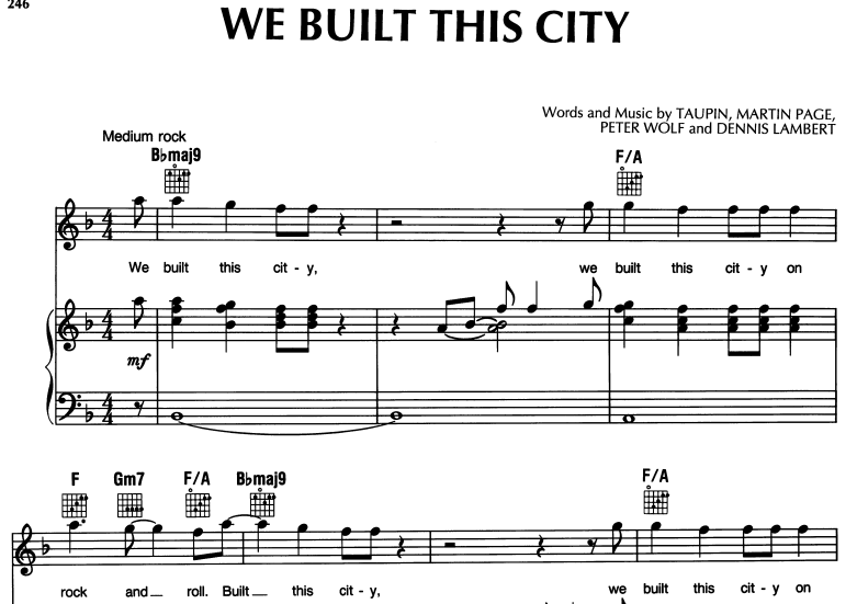 Starship-We Built This City Free Sheet Music PDF for Piano 1 Starship-We Built This City Free Sheet Music PDF for Piano
