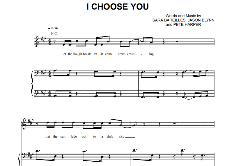 Sara Bareilles-I Choose You Free Sheet Music PDF for Piano 7 Sara Bareilles-I Choose You Free Sheet Music PDF for Piano