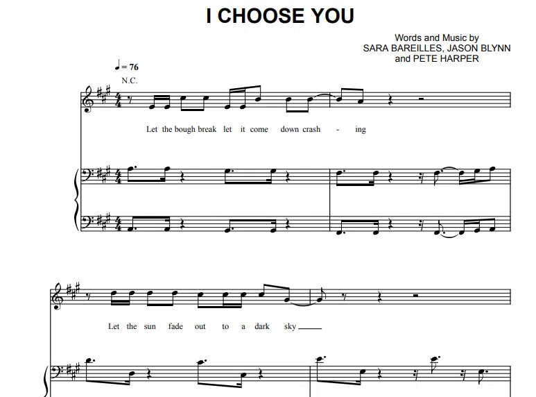 Sara Bareilles-I Choose You Free Sheet Music PDF for Piano 6 Sara Bareilles-I Choose You Free Sheet Music PDF for Piano