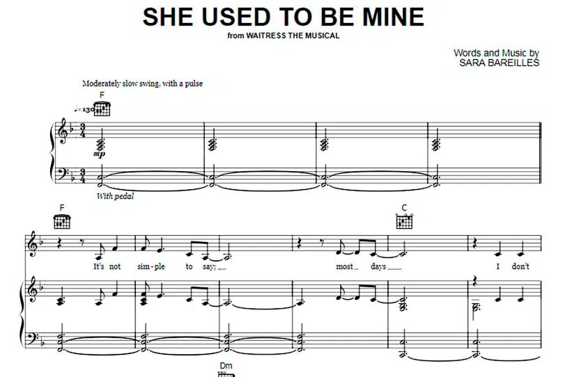 Sara Bareilles-She Used To Be Mine Free Sheet Music PDF for Piano 5 Sara Bareilles-She Used To Be Mine Free Sheet Music PDF for Piano