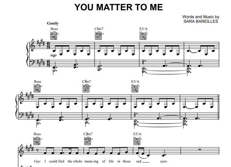 Sara Bareilles-You Matter To Me Free Sheet Music PDF for Piano 1 Sara Bareilles-You Matter To Me Free Sheet Music PDF for Piano