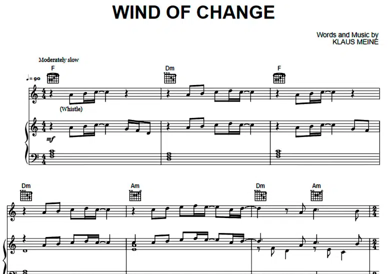 Scorpions-Wind Of Change Free Sheet Music PDF for Piano