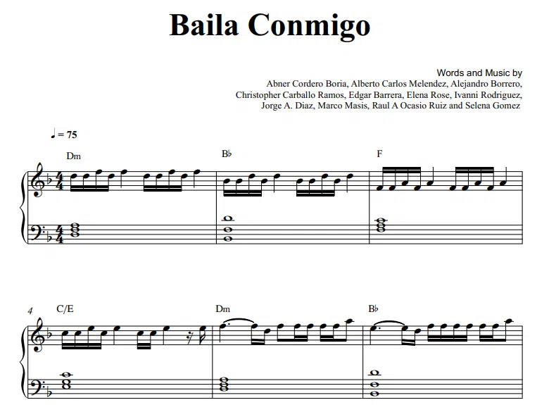 Selena Gomez-Baila Conmigo Free Sheet Music PDF for Piano 5 Selena Gomez-Baila Conmigo Free Sheet Music PDF for Piano