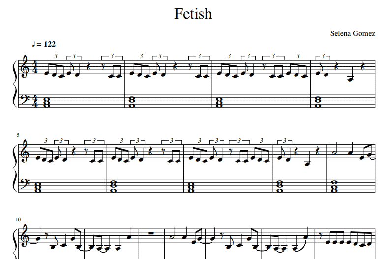 Selena Gomez-Fetish Free Sheet Music PDF for Piano 7 Selena Gomez-Fetish Free Sheet Music PDF for Piano