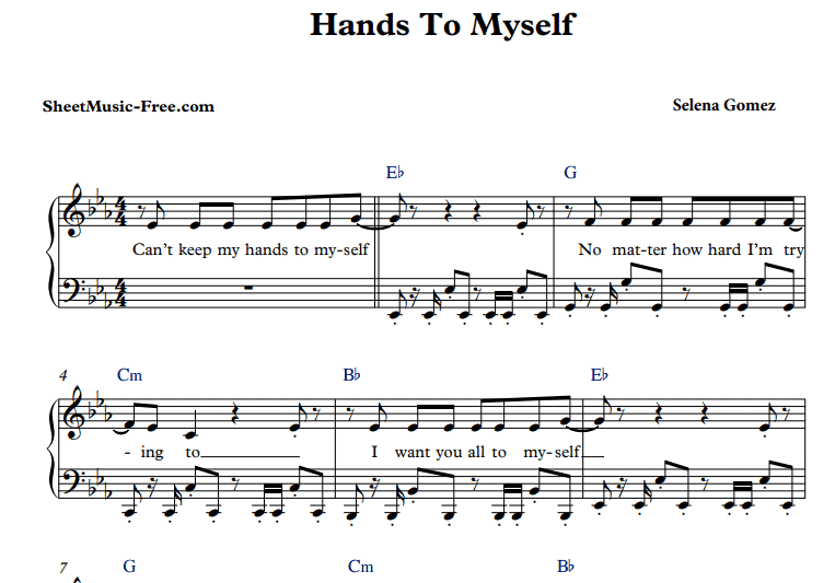 Selena Gomez-Hands To Myself Free Sheet Music PDF for Piano 1 Selena Gomez-Hands To Myself Free Sheet Music PDF for Piano