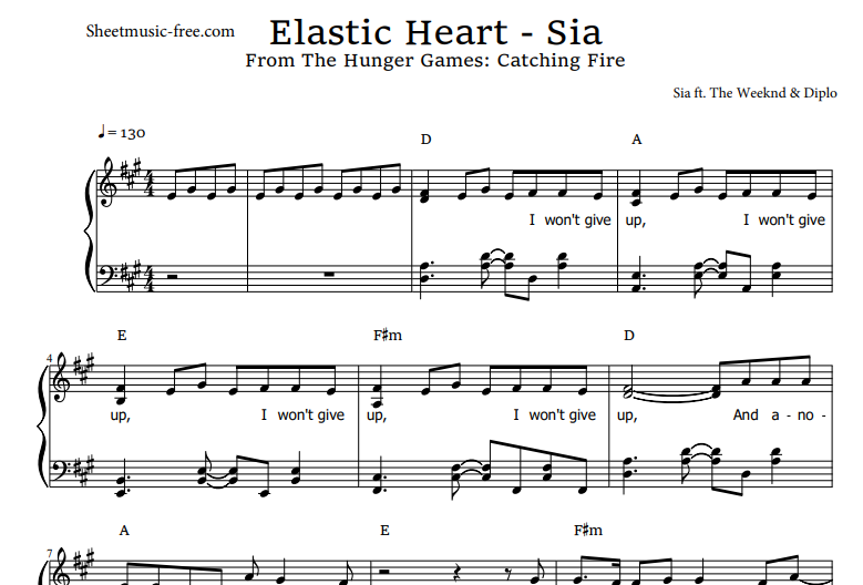 She Loves Me-Elastic Heart Free Sheet Music PDF for Piano 1 She Loves Me-Elastic Heart Free Sheet Music PDF for Piano