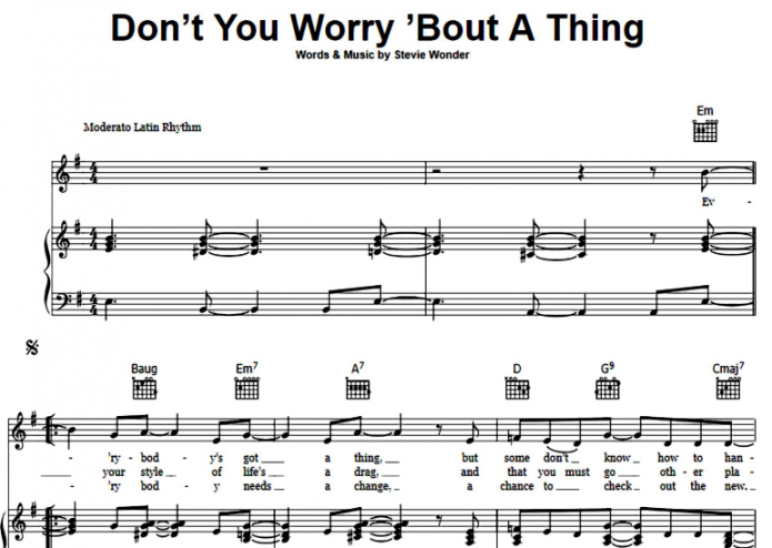Stevie Wonder-Don’t You Worry ‘Bout A Thing Free Sheet Music PDF for