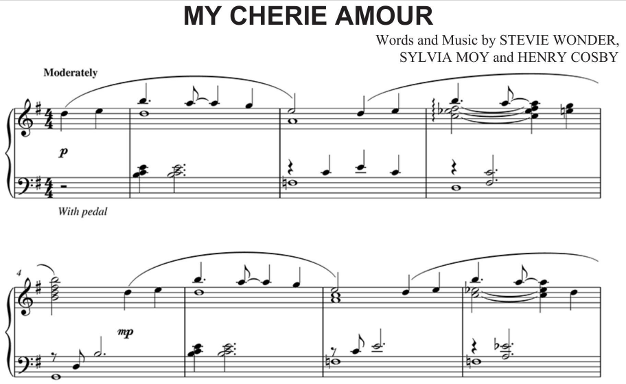 Stevie Wonder-My Cherie Amour Free Sheet Music PDF for Piano 1 Stevie Wonder-My Cherie Amour Free Sheet Music PDF for Piano