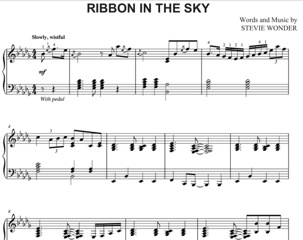 Stevie Wonder-Ribbon In The Sky Free Sheet Music PDF for Piano