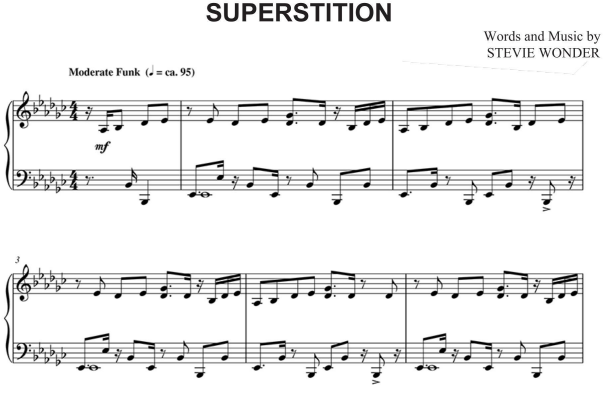 Stevie Wonder-Superstition Free Sheet Music PDF for Piano 7 Stevie Wonder-Superstition Free Sheet Music PDF for Piano