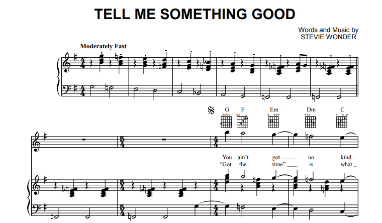 Stevie Wonder-Tell Me Something Good Free Sheet Music PDF for Piano