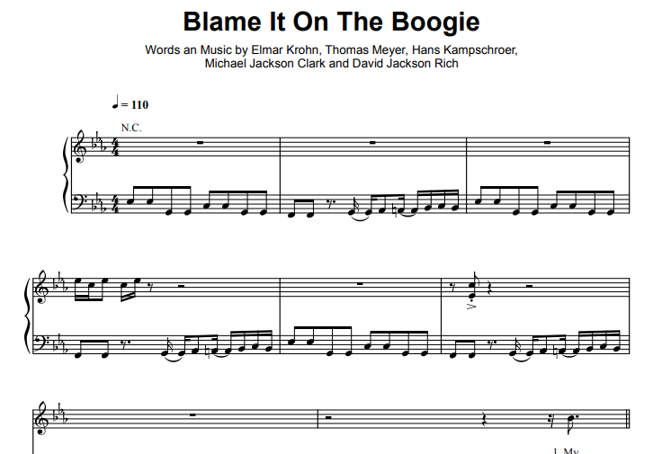 The Jackson 5-Blame It On The Boogie Free Sheet Music PDF for Piano 1 The Jackson 5-Blame It On The Boogie Free Sheet Music PDF for Piano