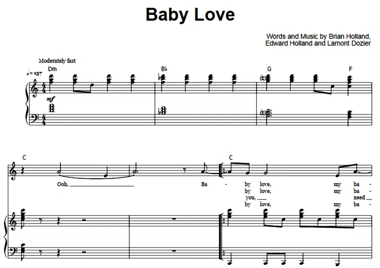 The Supremes-Baby Love Free Sheet Music PDF for Piano 1 The Supremes-Baby Love Free Sheet Music PDF for Piano