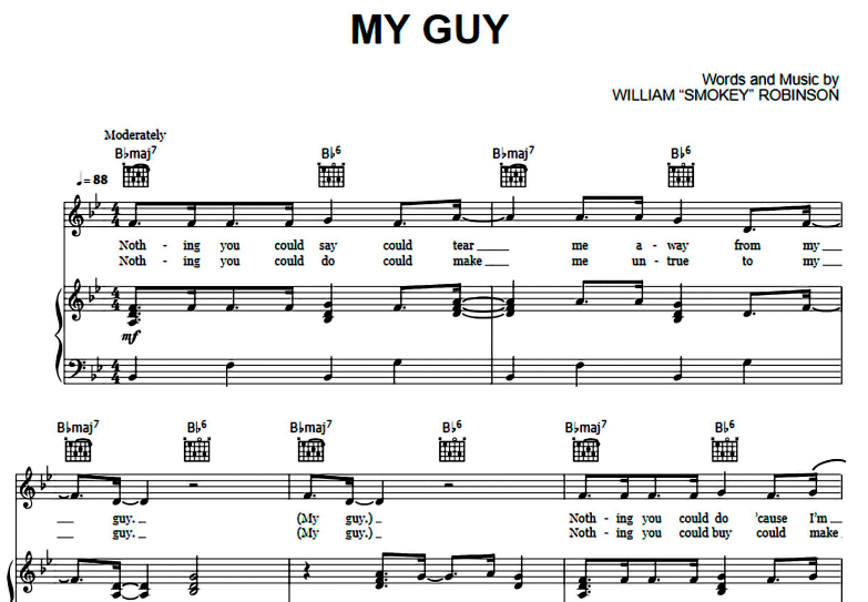 The Supremes-My Guy Free Sheet Music PDF for Piano 1 The Supremes-My Guy Free Sheet Music PDF for Piano