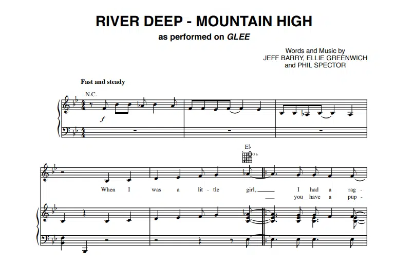 The Supremes-River Deep Mountain High Free Sheet Music PDF for Piano 1 The Supremes-River Deep Mountain High Free Sheet Music PDF for Piano