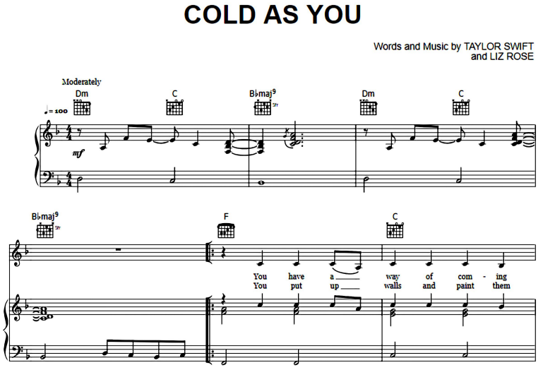 Taylor Swift-Cold As You
