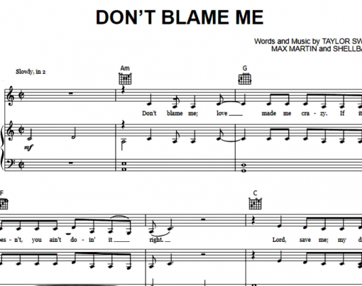 Taylor Swift-Don’t Blame Me