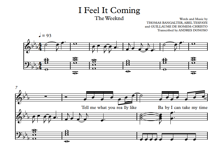 The Temptations-I Feel It Coming Free Sheet Music PDF for Piano 1 The Temptations-I Feel It Coming Free Sheet Music PDF for Piano