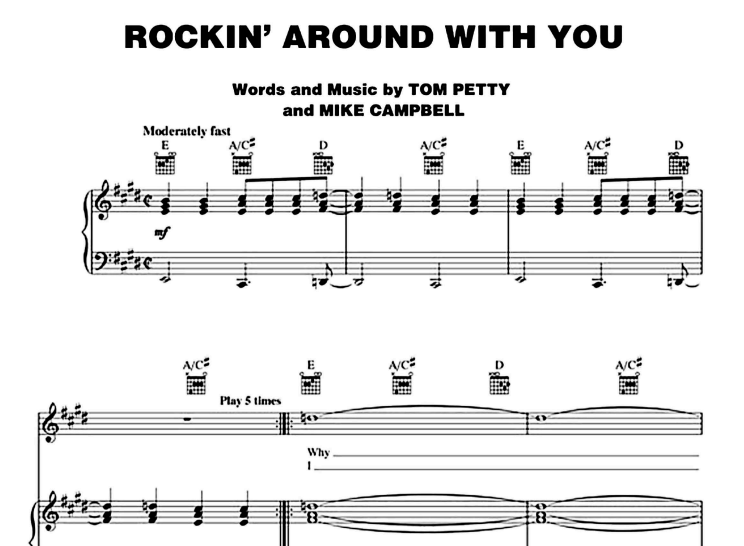 Tom Petty-Rockin’ Around With You Free Sheet Music PDF for Piano 7 Tom Petty-Rockin’ Around With You Free Sheet Music PDF for Piano
