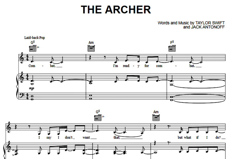 Taylor Swift-The Archer Free Sheet Music PDF for Piano 7 Taylor Swift-The Archer Free Sheet Music PDF for Piano