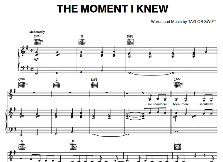 Taylor Swift-The Moment I Knew Free Sheet Music PDF for Piano 7 Taylor Swift-The Moment I Knew Free Sheet Music PDF for Piano