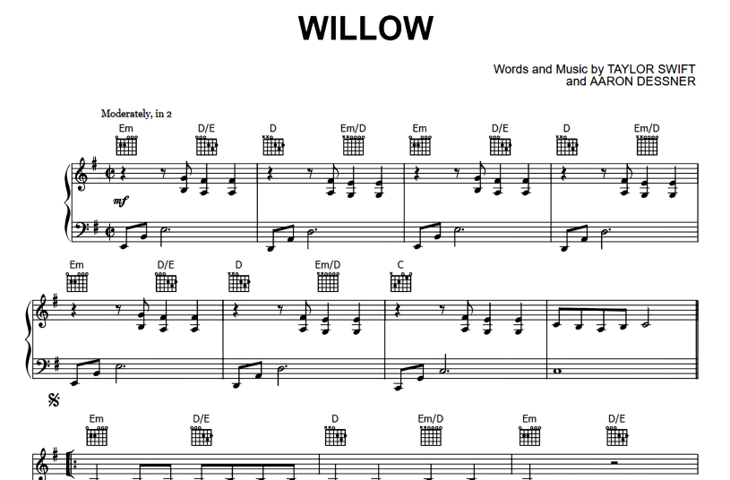 Taylor Swift-Wildest Dreams Free Sheet Music PDF for Piano