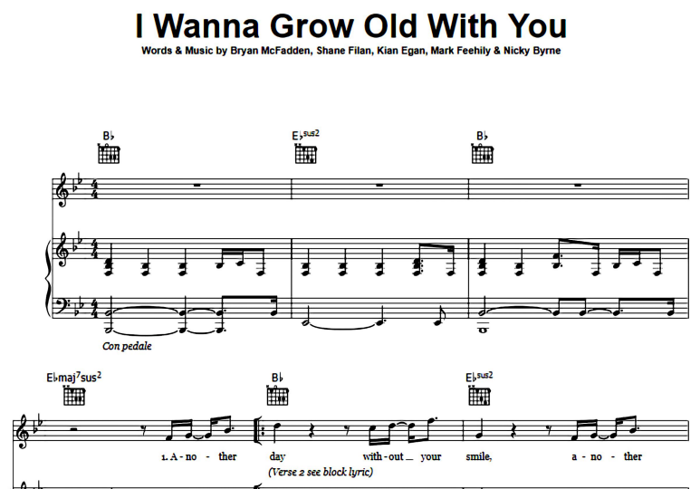 WestlifeI Wanna Grow Old With You Free Sheet Music PDF for Piano The