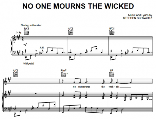 Wicked-No One Mourns The Wicked Free Sheet Music PDF for Piano | The
