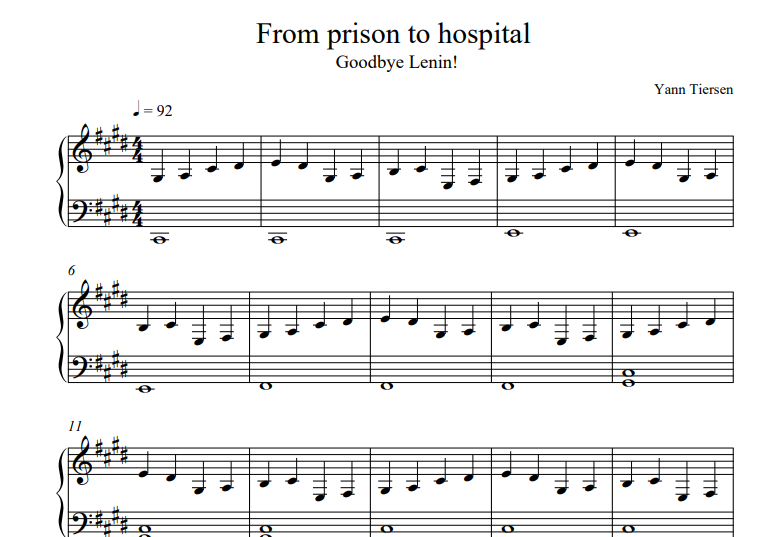 First Rendez-From Prison To Hospital Free Sheet Music PDF for Piano 1 First Rendez-From Prison To Hospital Free Sheet Music PDF for Piano
