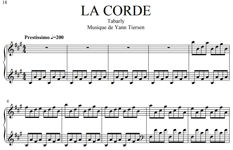 First Rendez-La Corde Free Sheet Music PDF for Piano