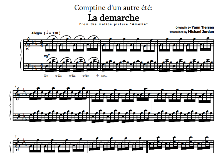 First Rendez-La Demarche Free Sheet Music PDF for Piano