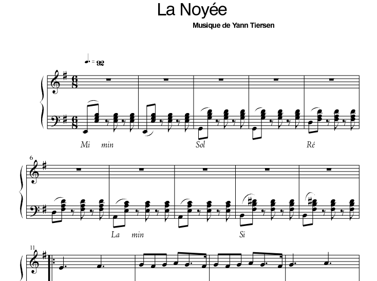 First Rendez-La Noyee Free Sheet Music PDF for Piano