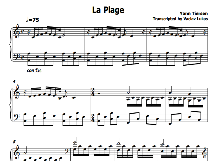 First Rendez-La Plage Free Sheet Music PDF for Piano